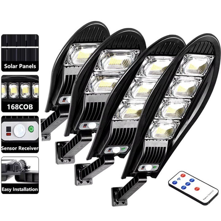 Solar Light Outdoor Waterproof 168LED IP65 + battery + radar sensor Wall Light Remote Control