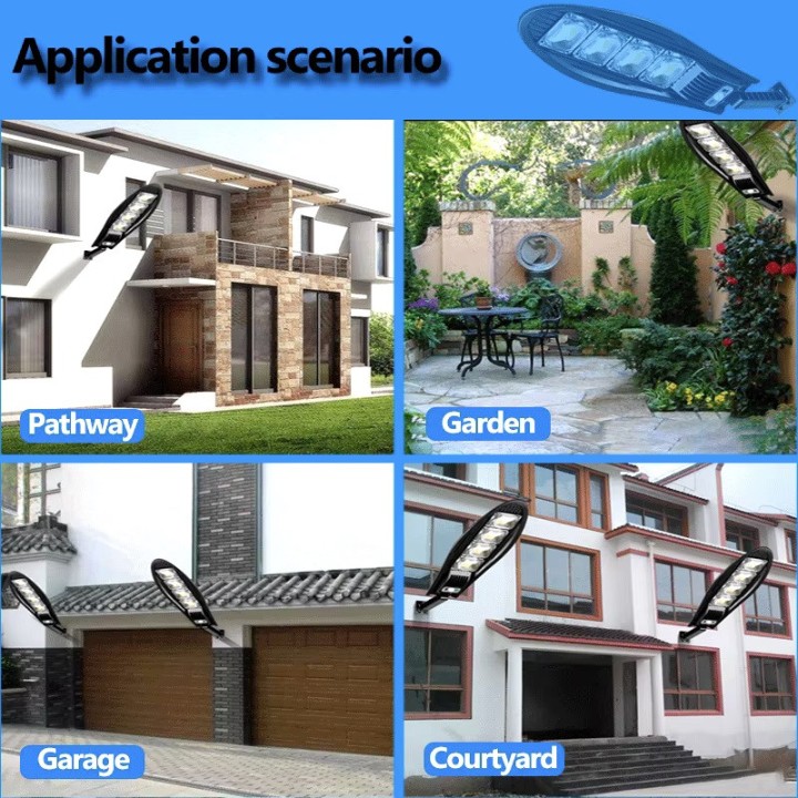 Solar Light Outdoor Waterproof 168LED IP65 + battery + radar sensor Wall Light Remote Control