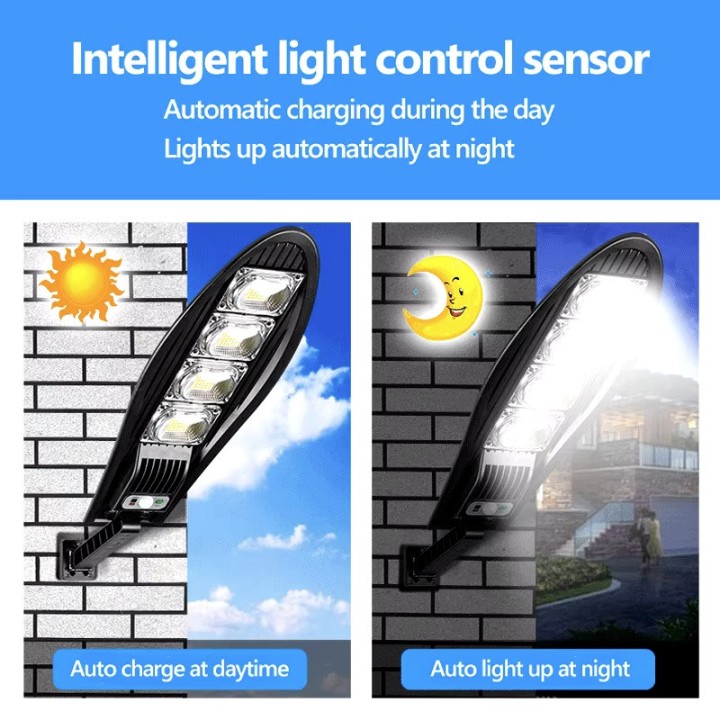 Solar Light Outdoor Waterproof 168LED IP65 + battery + radar sensor Wall Light Remote Control