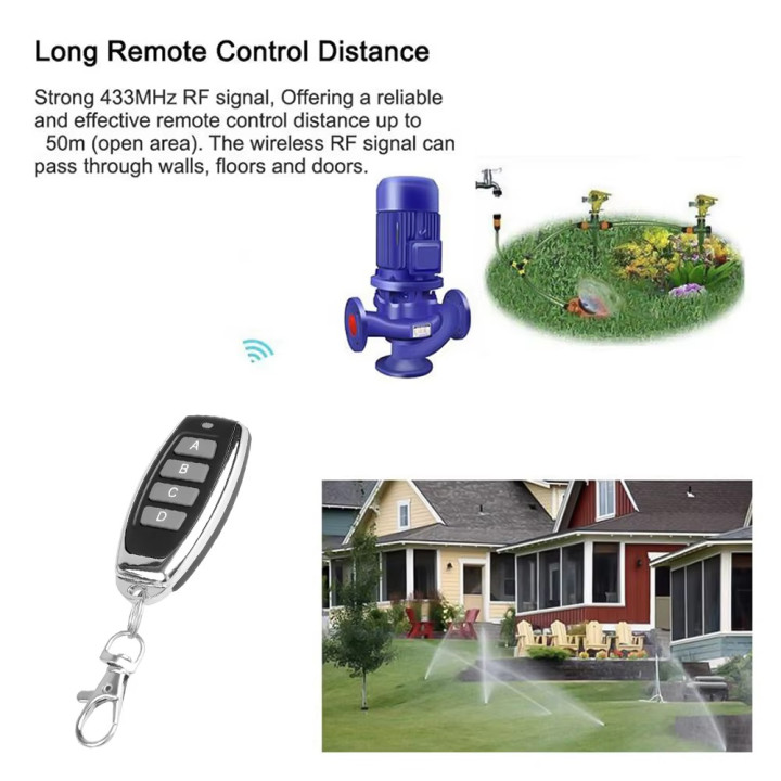 12v 4ch rolling code radio receiver + 1 remote controls 4 channels Switch Light Relay 433Mhz