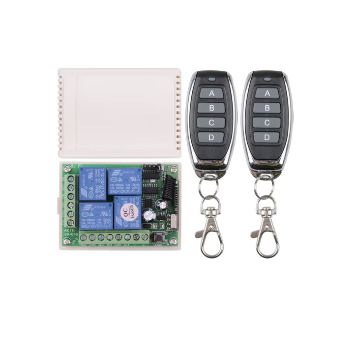 12v 4ch rolling code radio receiver + 1 remote controls 4 channels Switch Light Relay 433Mhz