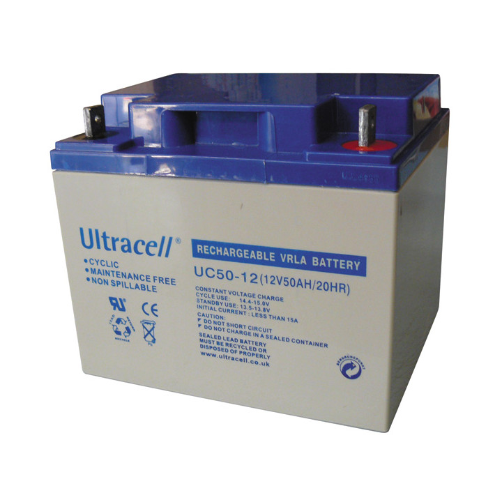 Bateria recargable 12v 50ah bateria secas recargables bateria seca recargable pilas secas bateria recargables ultracell - 1