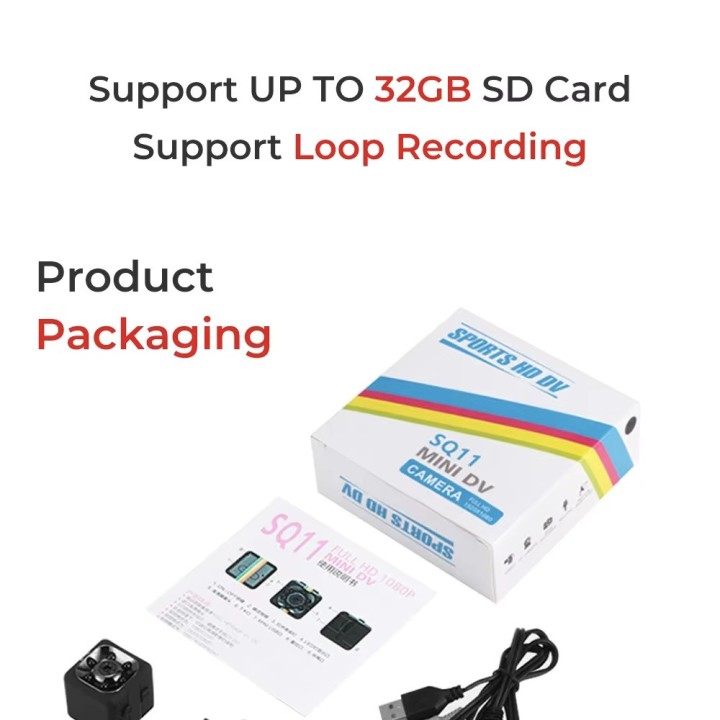 copy of SQ16 1080P HD Infrared Rechargeable Security Camera Night Vision sd digital recording