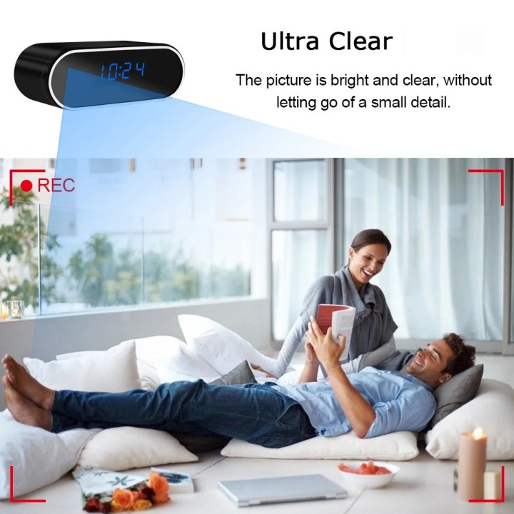 1080P wireless camera clock WIFI rechargeable camcorder night vision motion detection sd