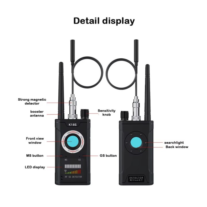 Détecteur de caméra caché barrage K18S Audio recherche signal GPS, traqueur RF micro espion