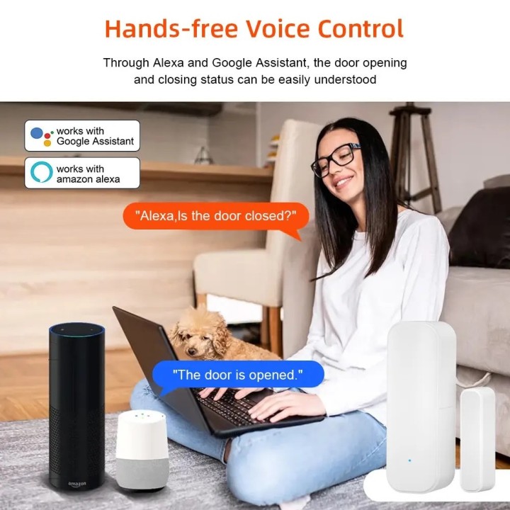 Tuya Tür- und Fensteröffnungssensor, WiFi-Detektor, stiller Alarm, Fernbedienungsanwendung