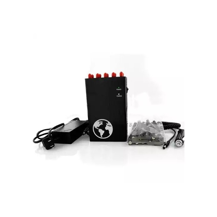 Jammer portatile per onde GSM 10 antenne bloccante 2G 3G 4G 5G WiFi 2.4G 5.8g gps cdma sm dcs vhf uhf