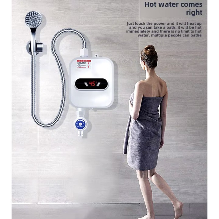 Instantaneous Water Heater 220V 3500W Digital Display Water Heating, Hot Shower