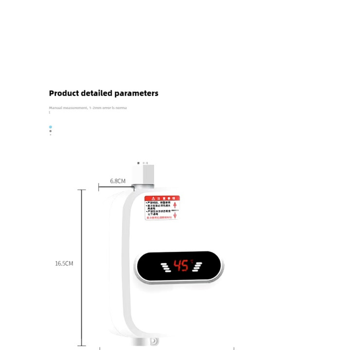 Instantaneous Water Heater 220V 3500W Digital Display Water Heating, Hot Shower