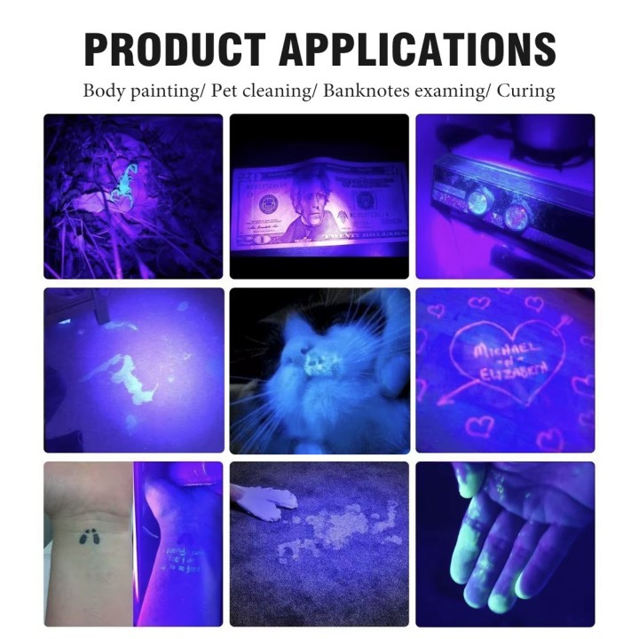UV-Röhre 24 LED 29cm DC 5V Schwarzlicht 395nm Ultraviolett mit Schalter Partybeleuchtung