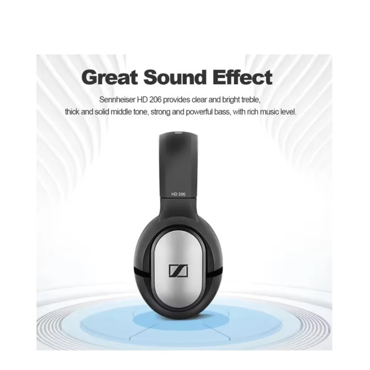 Cuffie cablate Sennheiser hd 206 hd206 3.5mm Stereo Noise Isolating Gaming Sostituisce hd-202