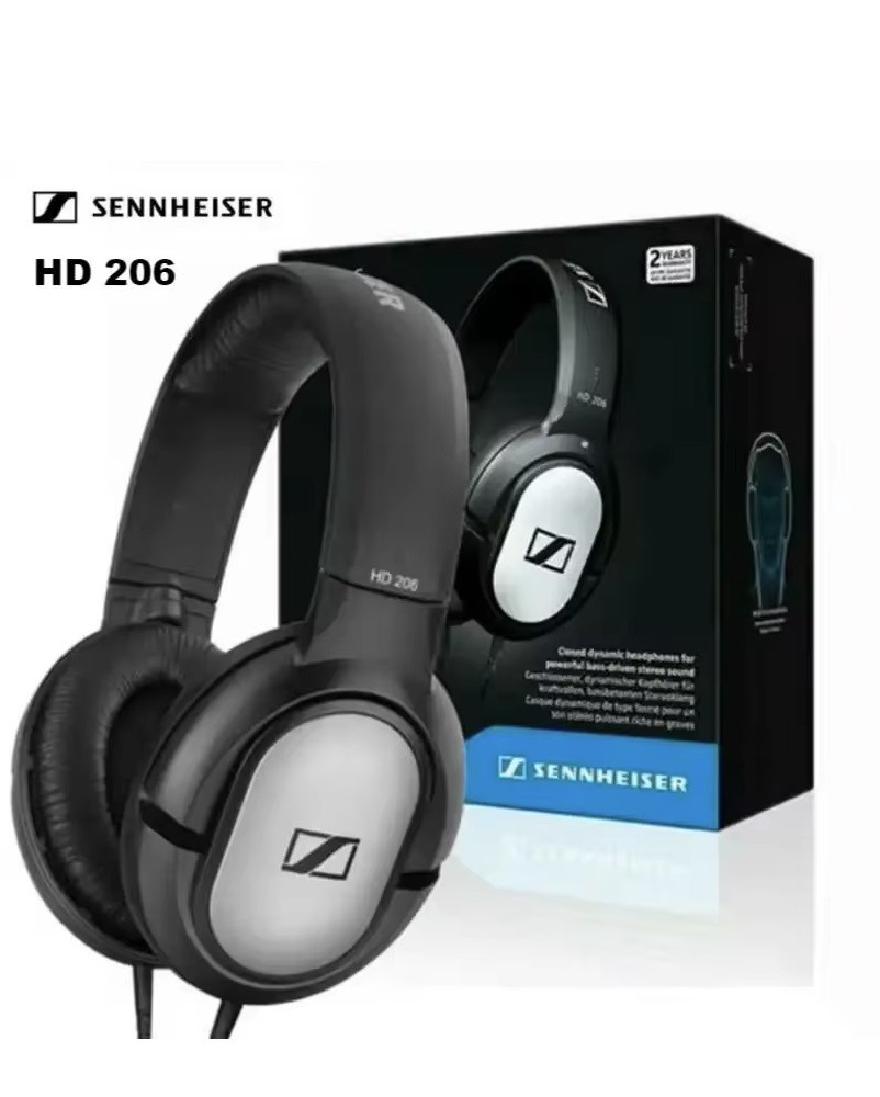 Écouteur Sennheiser Filaire hd 206 hd206 3.5mm Stéréo Isolation Sonore Jeu remplace hd-202