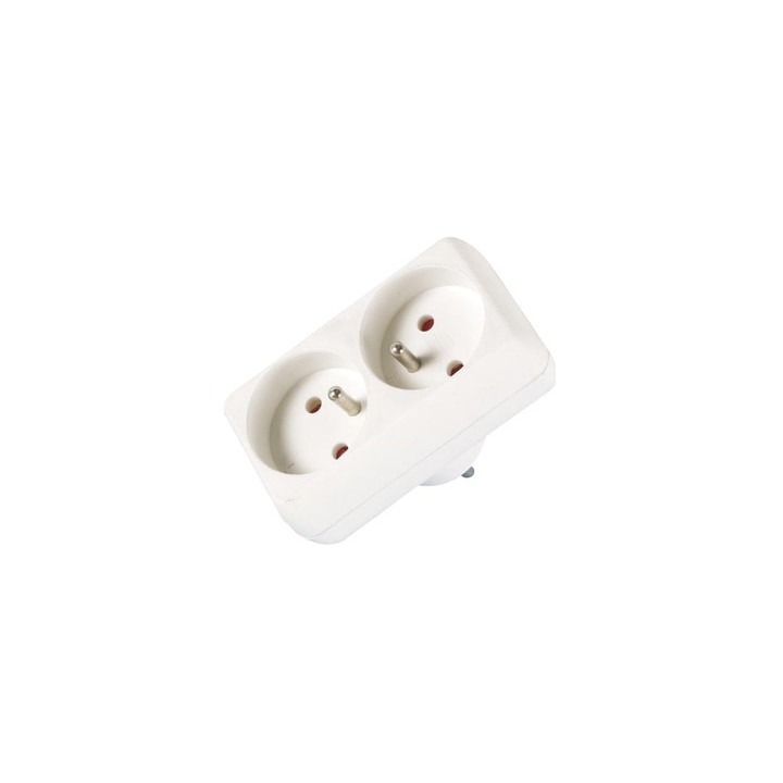 Presa doppia 16a 22ovca doppia spina accessori elettricita ' multipresa elettrica 2 entrate velleman - 1