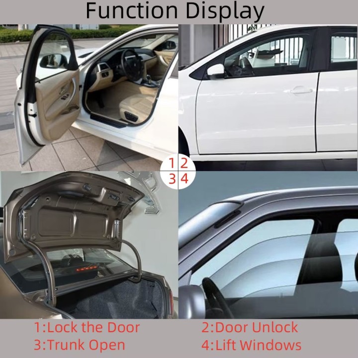 Module fermeture centralisé porte voiture 12v bluetooth 2 telecommandes entree sans clef telephone