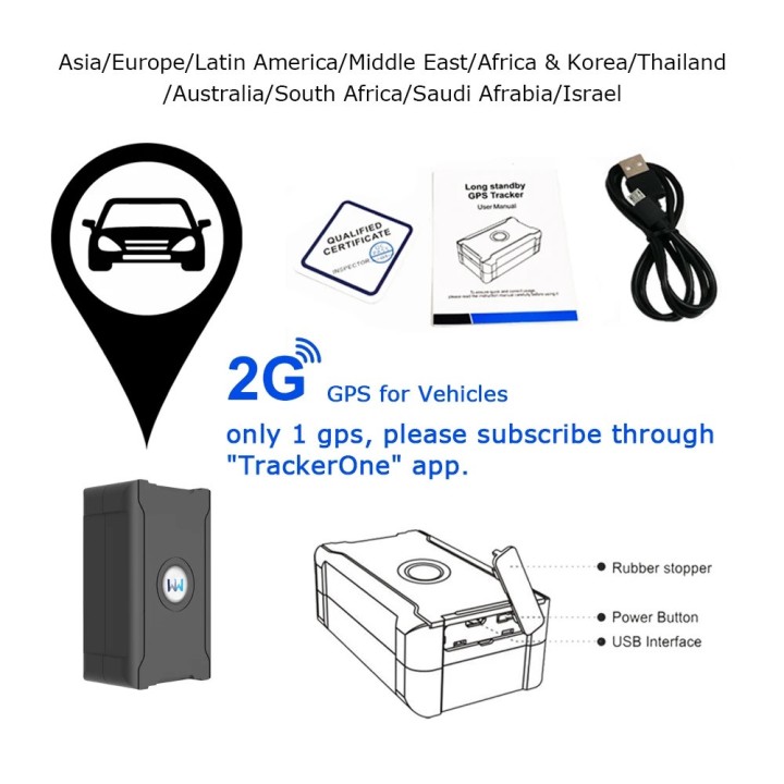 GPS tracker locator accurate to 5m, automatic distance tracking, suitable for cars, trucks and motorcycles.