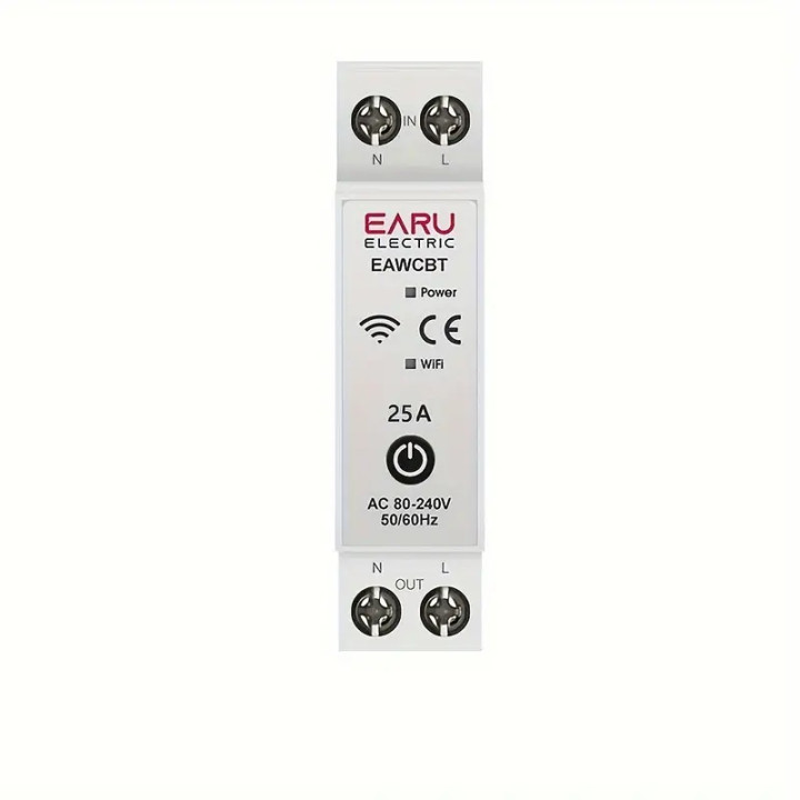 Single phase neutral phase circuit breaker 25a wifi tuya connected switch EAWCBT timer 220v