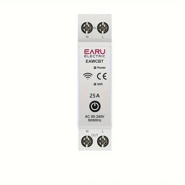 Single phase neutral phase circuit breaker 25a wifi tuya connected switch EAWCBT timer 220v