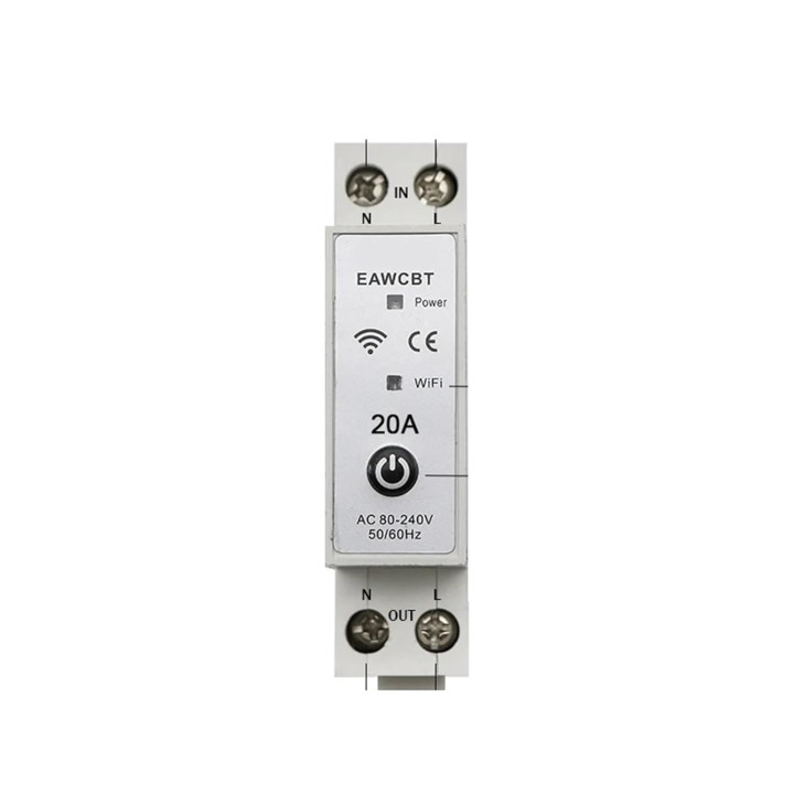 Disjoncteur monophasé phase neutre 20a wifi tuya interrupteur connecté EAWCBT minuterie 220v