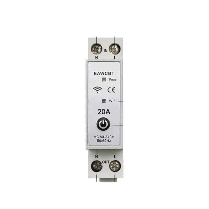 Einphasiger Leistungsschalter mit Neutralleiterphase, 16 A, WLAN, Tuya-verbundener Schalter, EAWCBT-Timer, 220 V