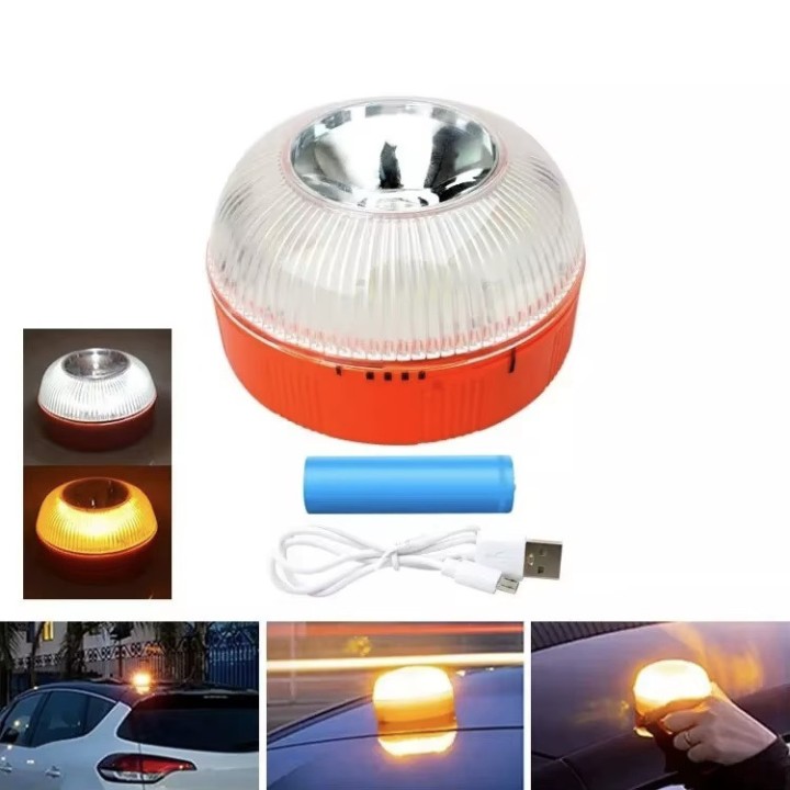 Girophare magnetique orange v16 dgt batterie rechageable lampe de signalisation de sécurité voiture