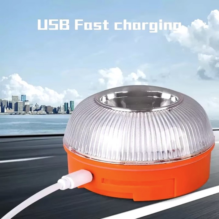 Orange magnetisches Leuchtfeuer v16 dgt wiederaufladbare Batterie Auto Sicherheitssignallampe