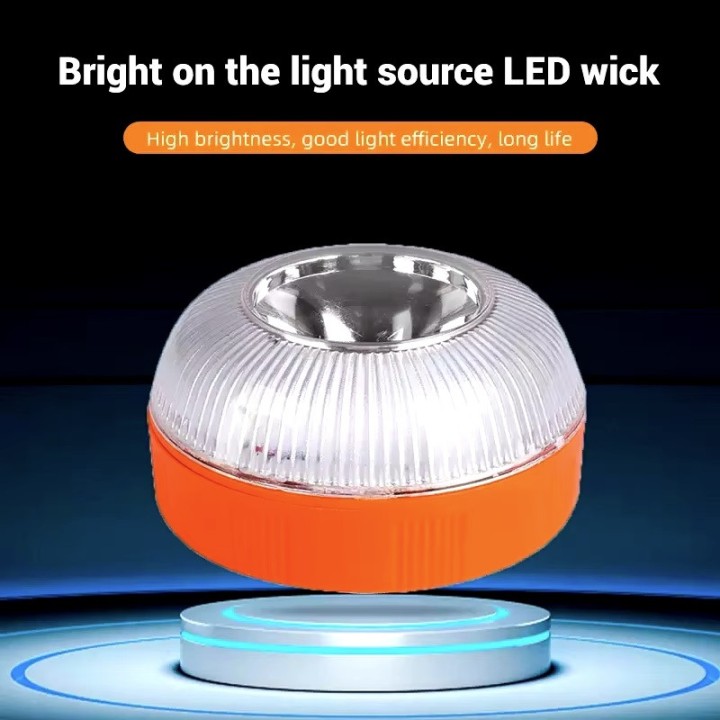 Magnetic orange beacon v16 dgt rechargeable battery car safety signal lamp