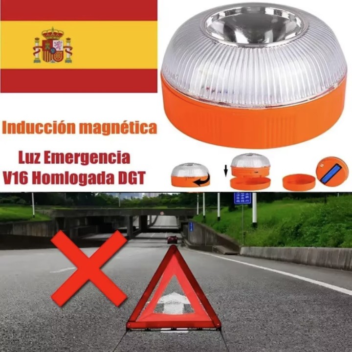 Magnetic orange beacon v16 dgt rechargeable battery car safety signal lamp