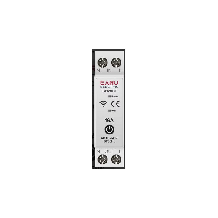Einphasiger Leistungsschalter mit Neutralleiterphase, 16 A, WLAN, Tuya-verbundener Schalter, EAWCBT-Timer, 220 V
