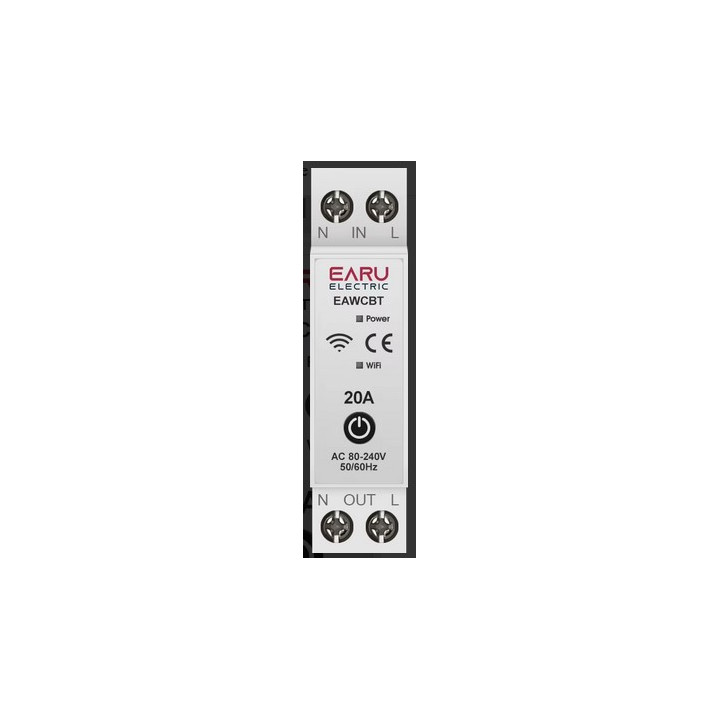 Disyuntor monofásico fase neutra 20a wifi tuya interruptor conectado EAWCBT temporizador 220v