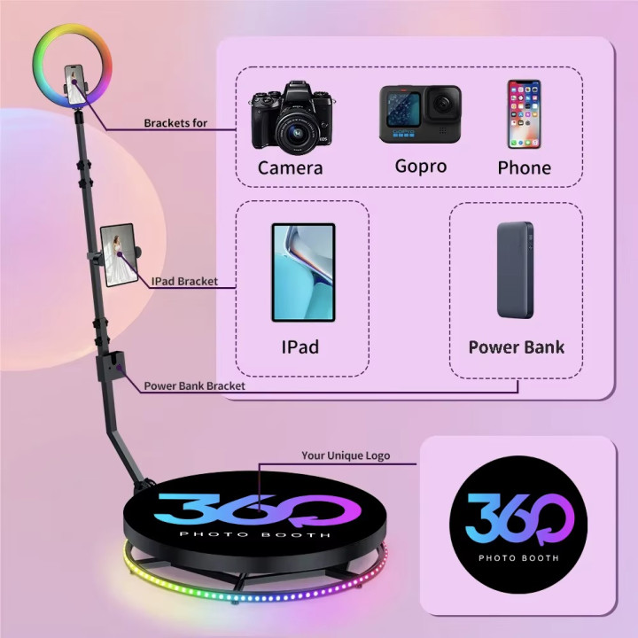 Photo Booth 360 gradi Photo Booth 60 cm Selfie Machine Capodanno Halloween Nozze