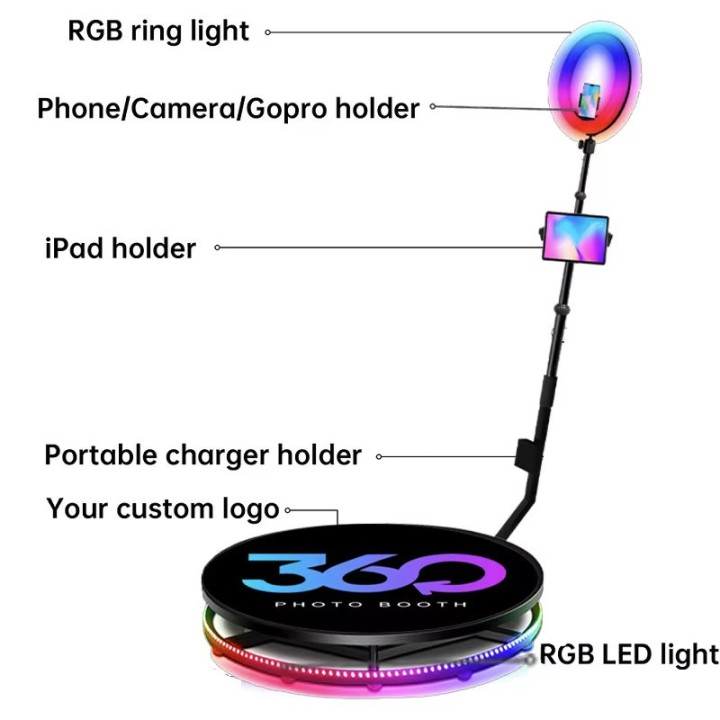 Fotoautomat 360 Grad Fotoautomat 60cm Selfie Maschine Silvester Halloween Hochzeit
