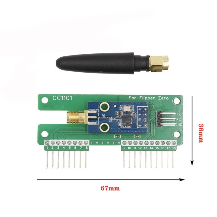 Transcsec sans fil 433mhz antenne SMA technologie de modification Flipper ontari CC1101 Submesurz