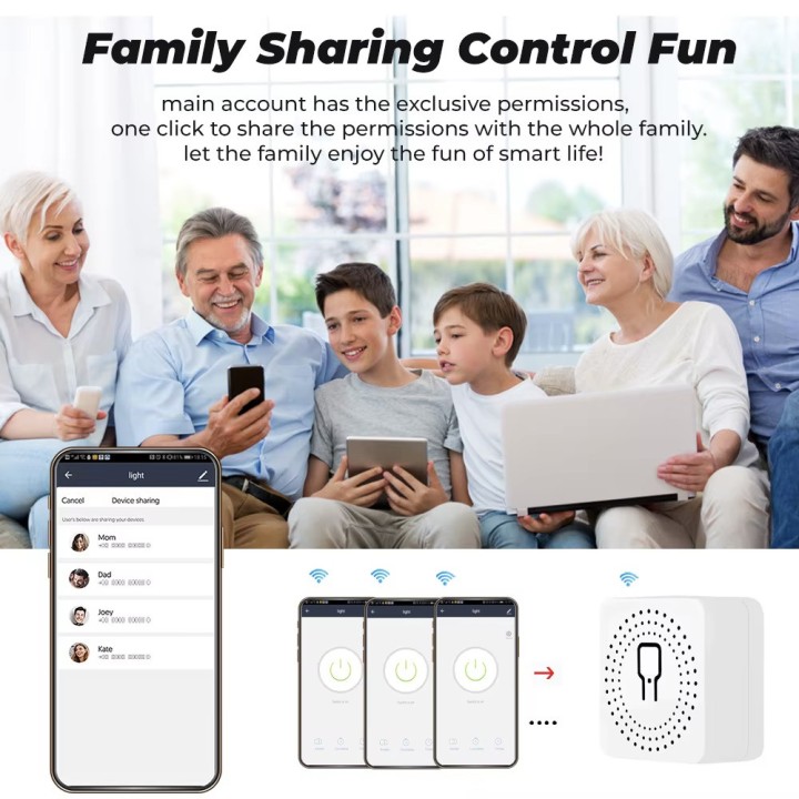 Interruptor WiFi DIY de 2 canales, 16 A, 220 V, para hogar inteligente, control bidireccional, Smart Life