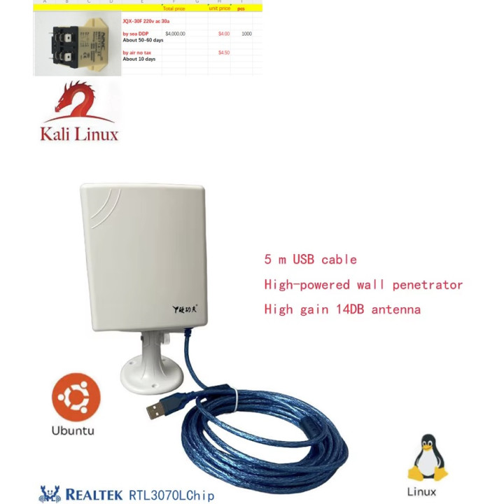 antena wifi amplificada 80dbi 6600mw 2.4GHz 150Mbps KASENS N9600