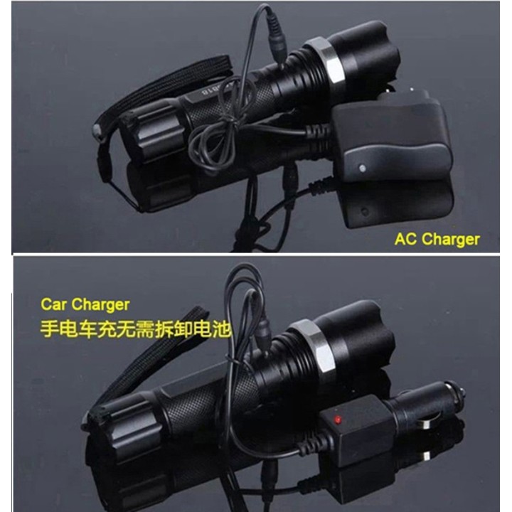 1000LM 5W waterproof cree led rechargeable flashlight police traffic command zoomable torch light by 18650 car charge for SOS