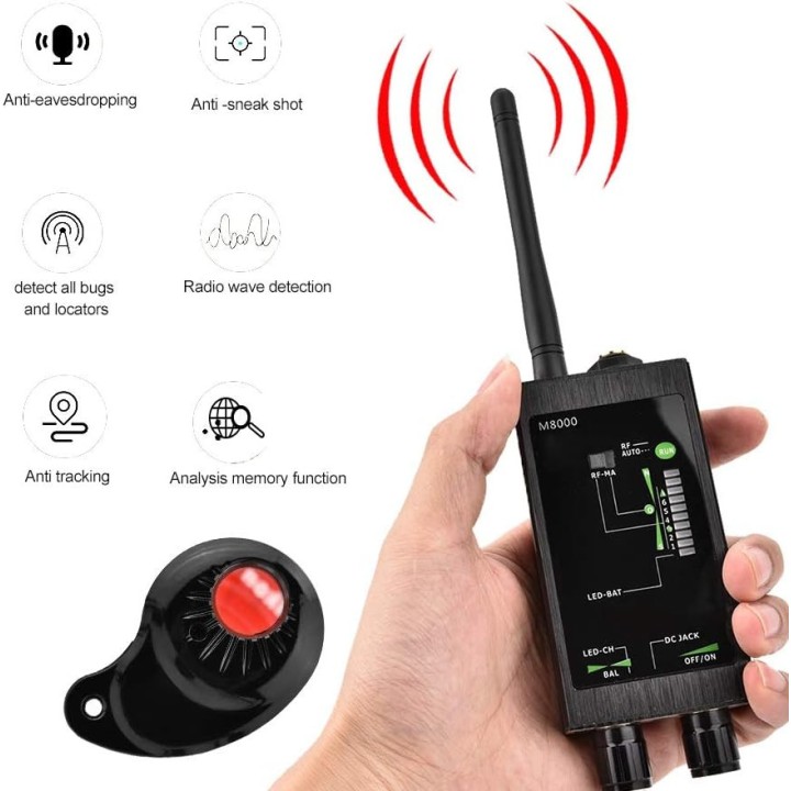 M8000 Radio Anti-Spion Kamera Detektor GSM Signal RF IR IP Tracker 2G 3G 4G GPS Locator