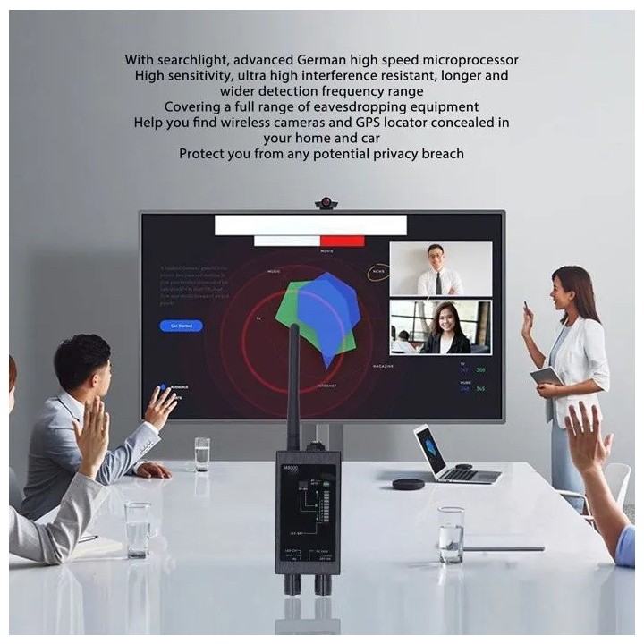 Rilevatore di telecamere anti-spia radio M8000, GSM, RF, IR, IP, localizzatore GPS 2G, 3G e 4G