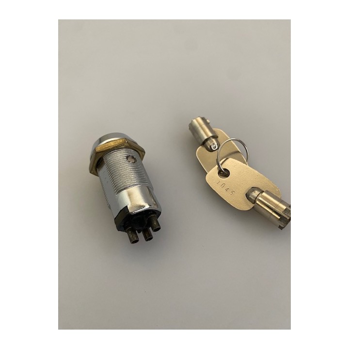 Electric lock with 2 round key, 3 positions for mc42 mc62 theft alarm control panel