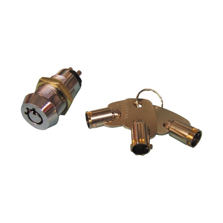 Electric lock with 3 round key, 3 positions for mc42 mc62 theft alarm control panel