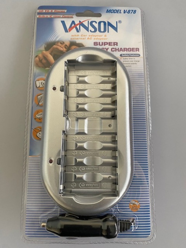Cargador nimh nicd para baterías aa o aaa conector ac y conector mechero