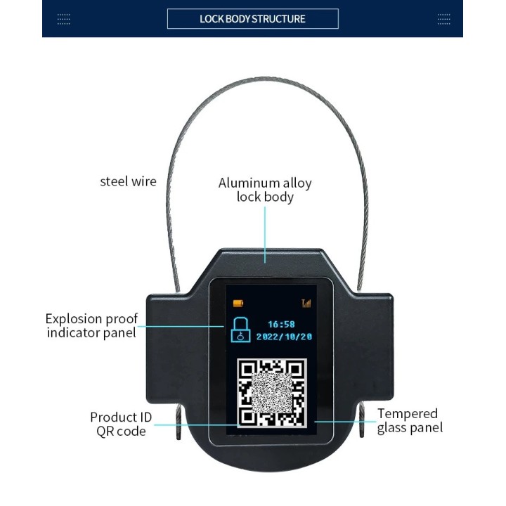 Smart Lock 4G GSM GPS ZC-S32 Tracker per camion, container, auto, controllo remoto in tempo reale