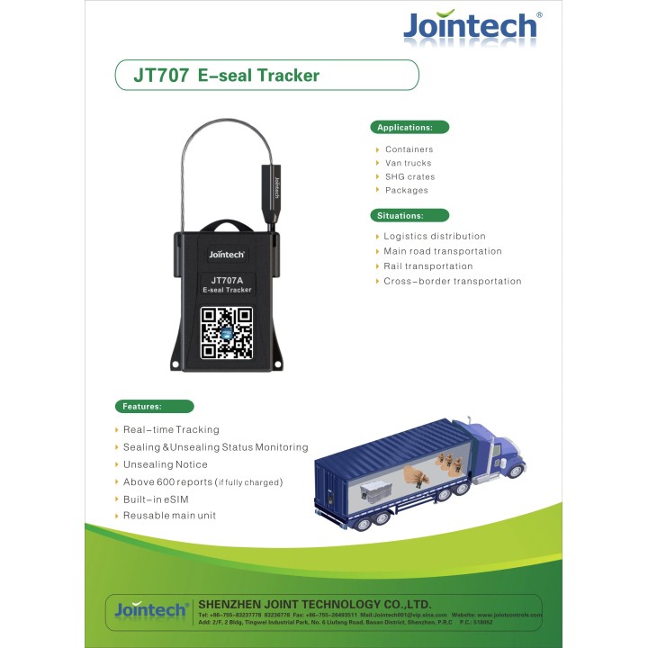 Rastreador GPS de candados para puertas de camiones, contenedores y automóviles JT707
