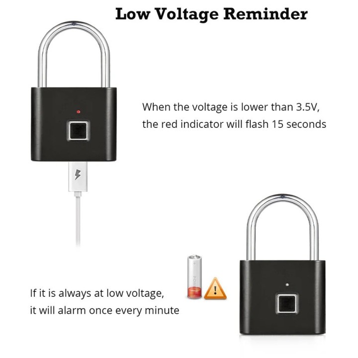 Serrure empreintes digitale cadenas intelligent antivol Portable étanche déverrouillage 0,2 secondes