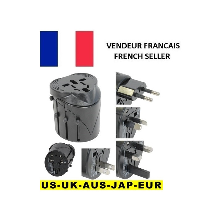 Adaptador enchufe electrico viaje 150 pais europa america usa gran bretana uk australia jr international - 1