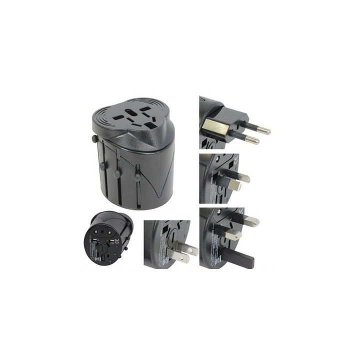 Adaptador enchufe electrico viaje 150 pais europa america usa gran bretana uk australia hama - 3