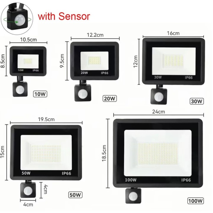 Projecteur a led spot smd 10w radar ir 110v 220v lamp lp02hqs lumiere etanche ip65 exterieur