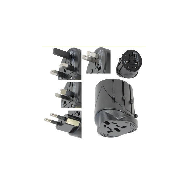 Adaptador enchufe electrico viaje 150 pais europa america usa gran bretana uk australia jr international - 2