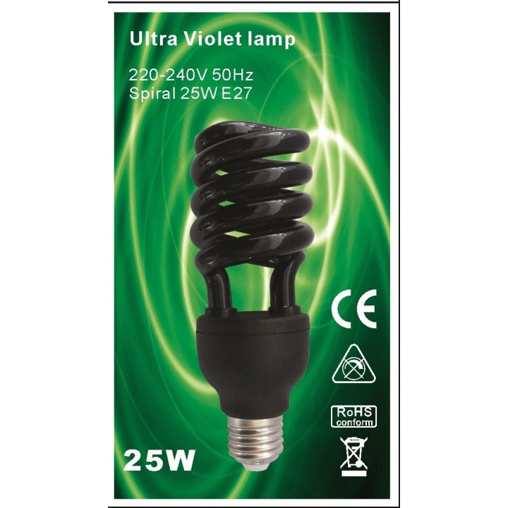 Lampe uv eclairage ultraviolet e27 18w lumiere noire solneco ampoule fluocompacte 220v 230v 240v
