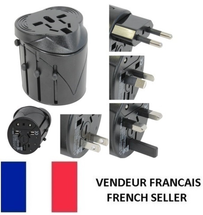 Adaptador enchufe electrico viaje 150 pais europa america usa gran bretana uk australia jr international - 1