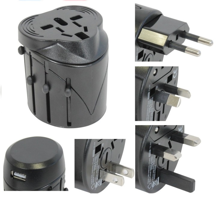 Spina con adattatore usb elettrizza 150 paesi viaggi europa usa australia regno unito gran bretagna jr international - 1